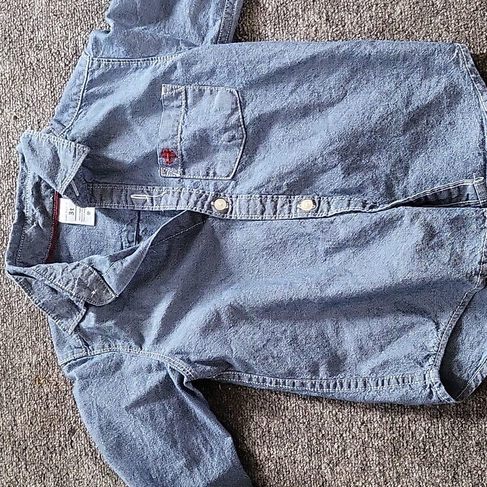 Boys blue Jean button-down shirt